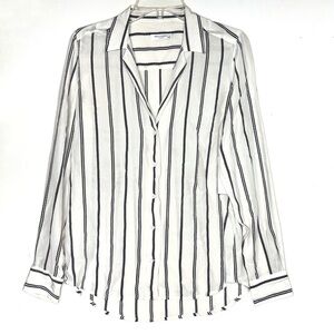 Equipment Adalyn Striped Button Shirt Silk White Black NWT Size Small